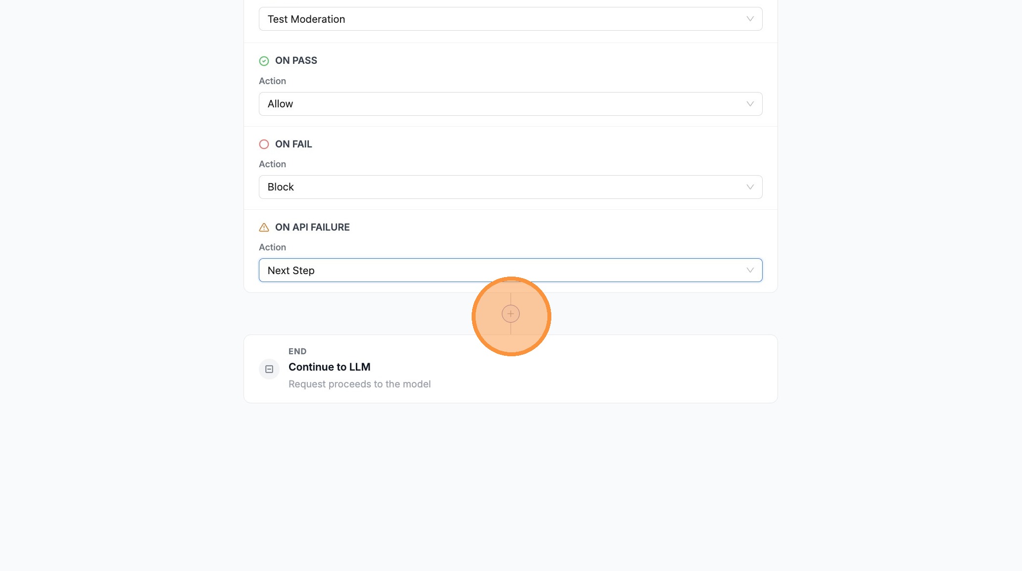 Add step — plus control