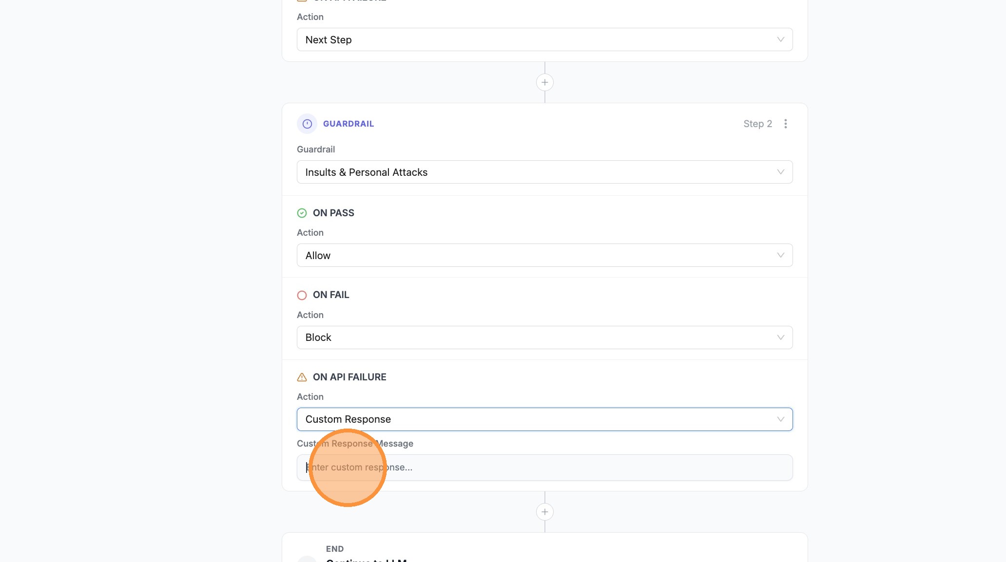 Custom response text field