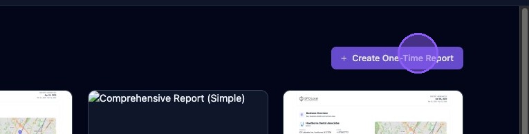 Screenshot showing the Create One-Time Report button