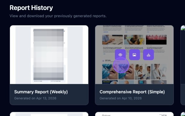 Screenshot showing report preview and download actions