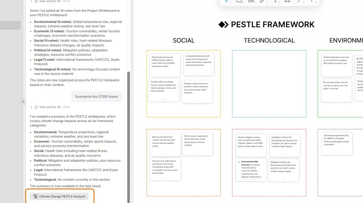 Open the Task Result to view the summary document