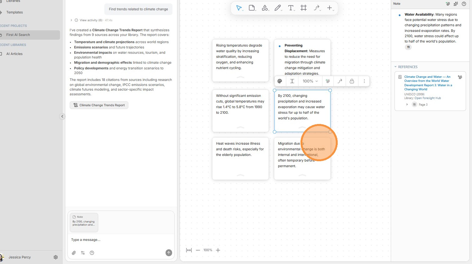 Attach a Perceptful Note to the AI chat textbox