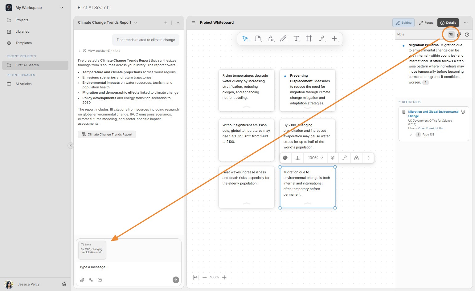 Confirm attaching the Perceptful Note