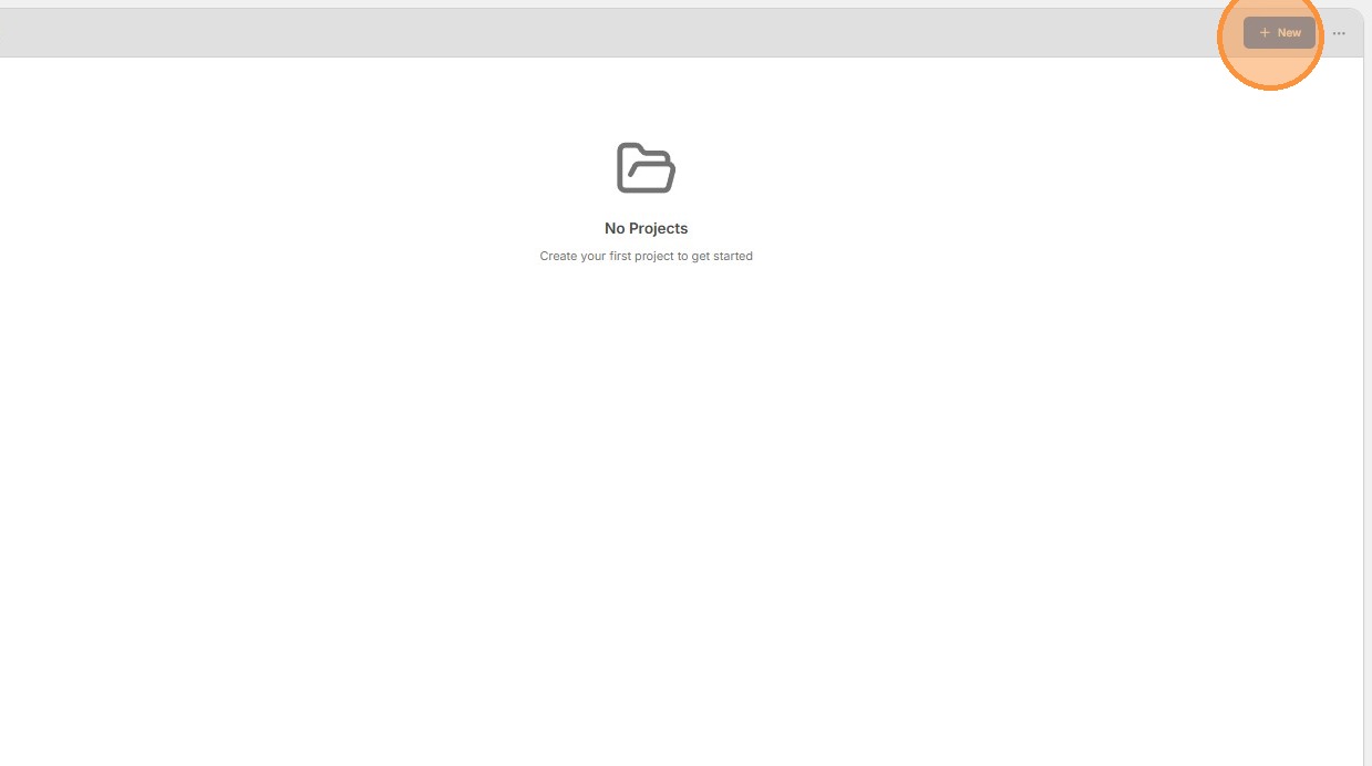 Click the + New button to create a new project