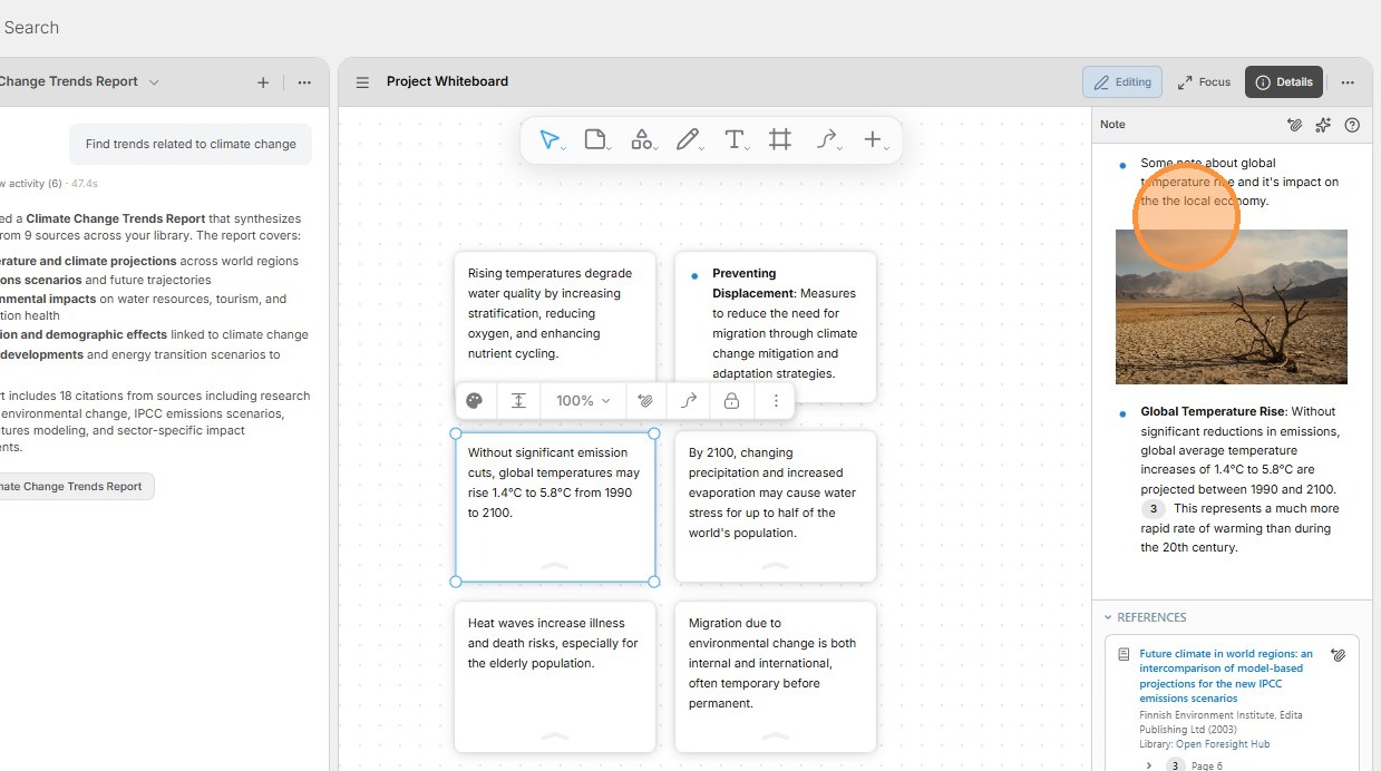 Rich text slash menu within a Perceptful Note