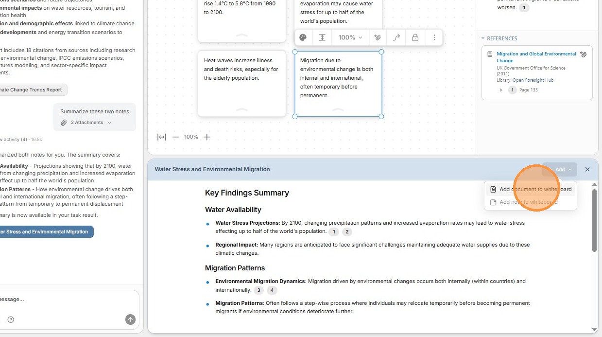 Add the entire Task Result document to the whiteboard
