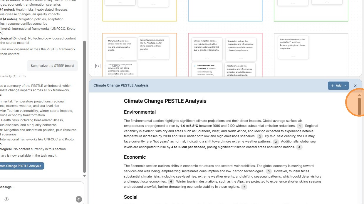 Summary document organized by PESTLE category