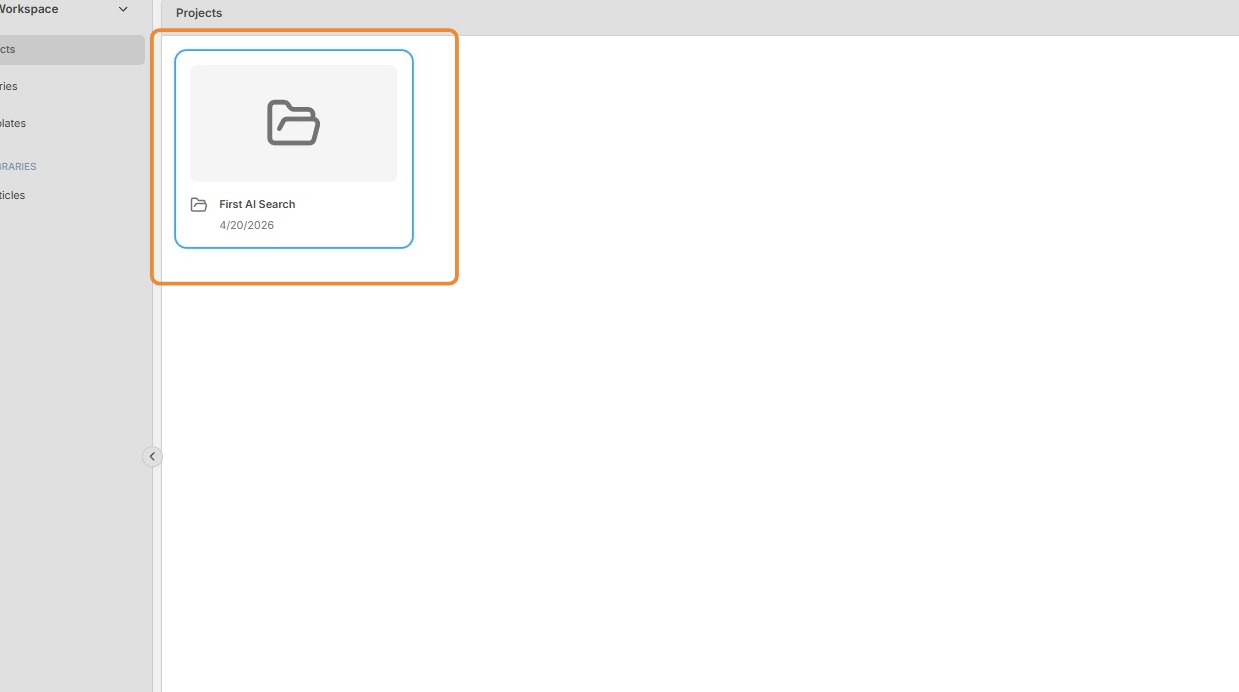 Double-click the new project to open it