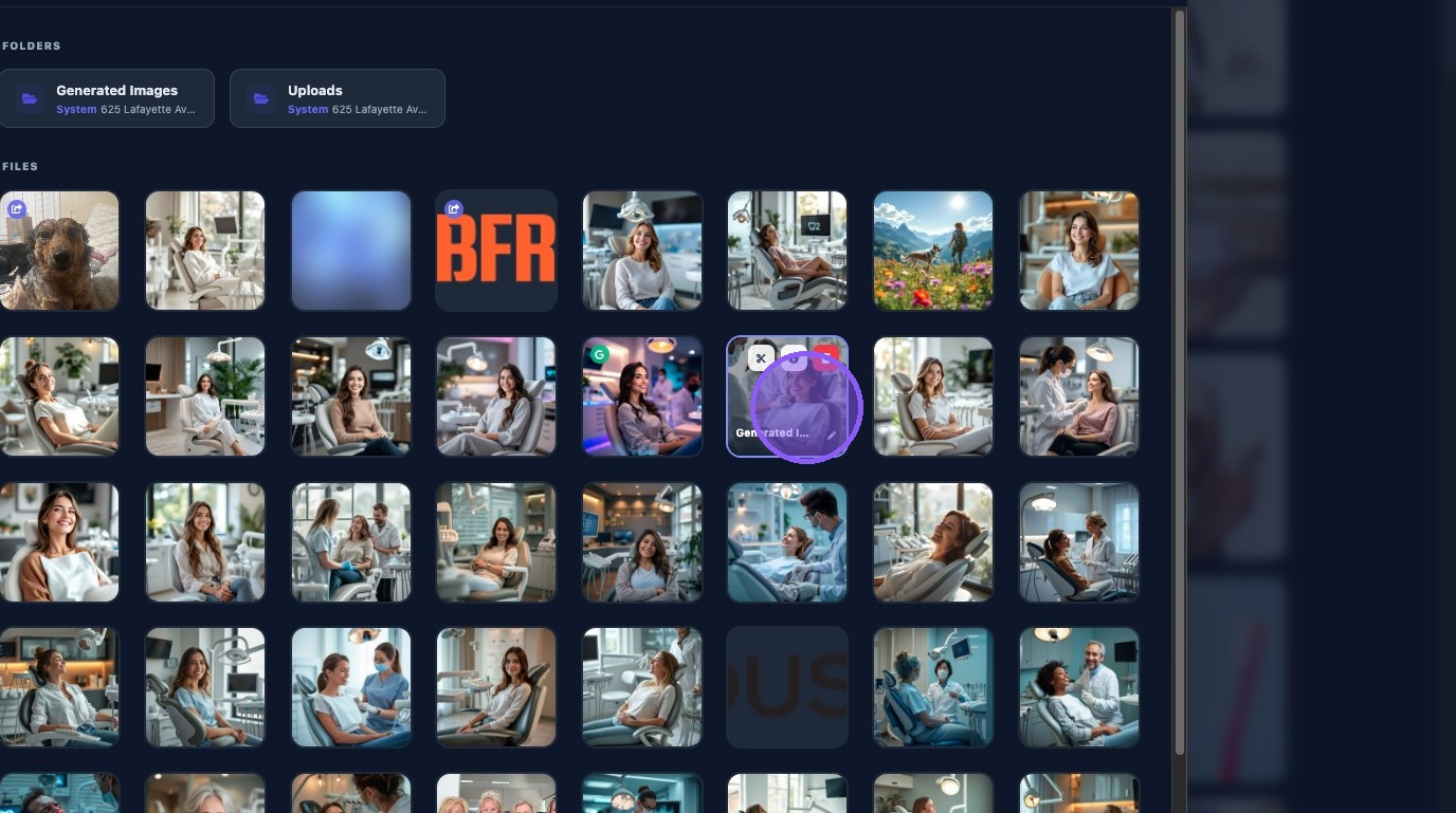 Screenshot showing the Media Library image selection screen