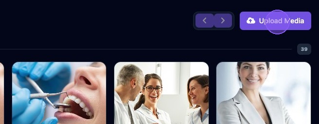 Screenshot showing the Upload Media button