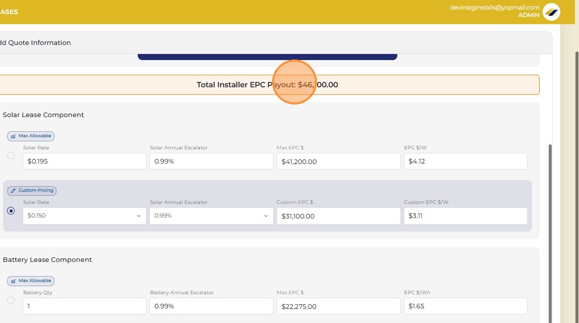 Total EPC payout