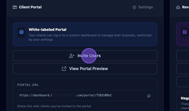 Screenshot showing the Invite Users button