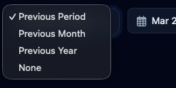 Screenshot showing comparison period options
