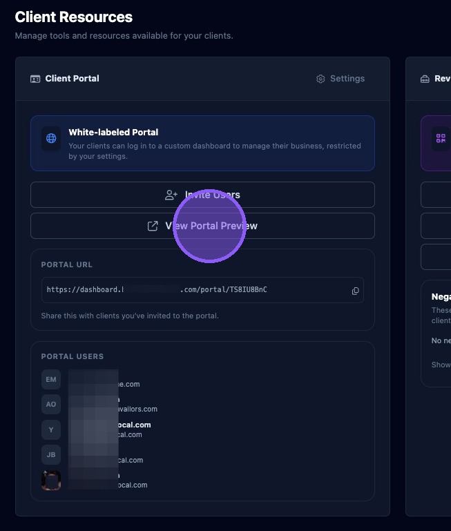 Screenshot showing the View Portal Preview button