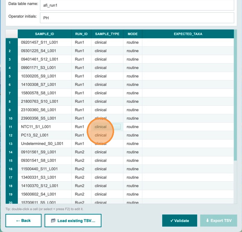 Step 10 – selecting NTC sample type