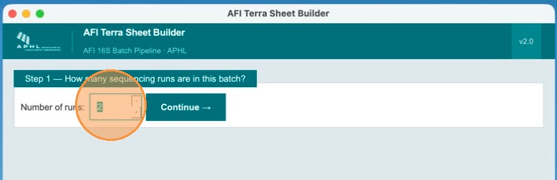 Step 1 – run count screen