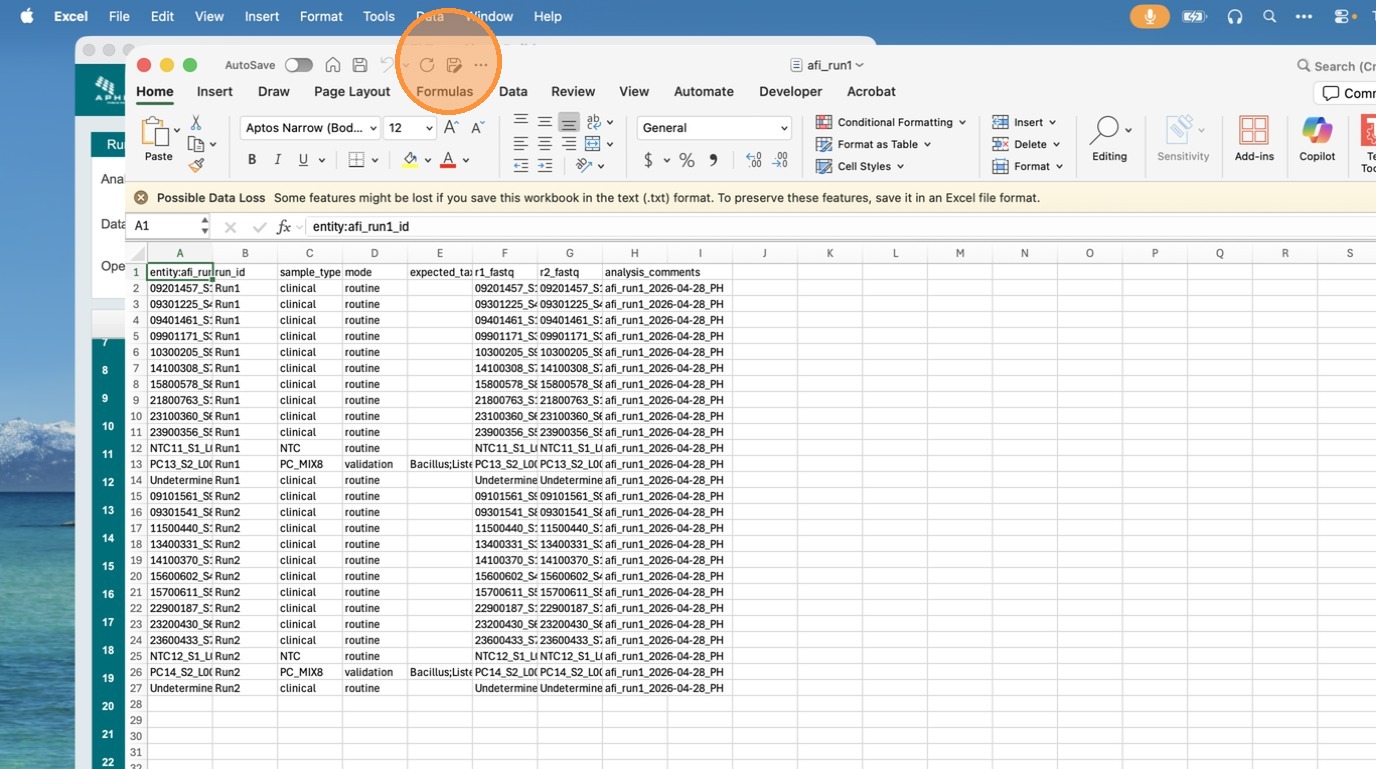 Step 20 – TSV verified in Excel