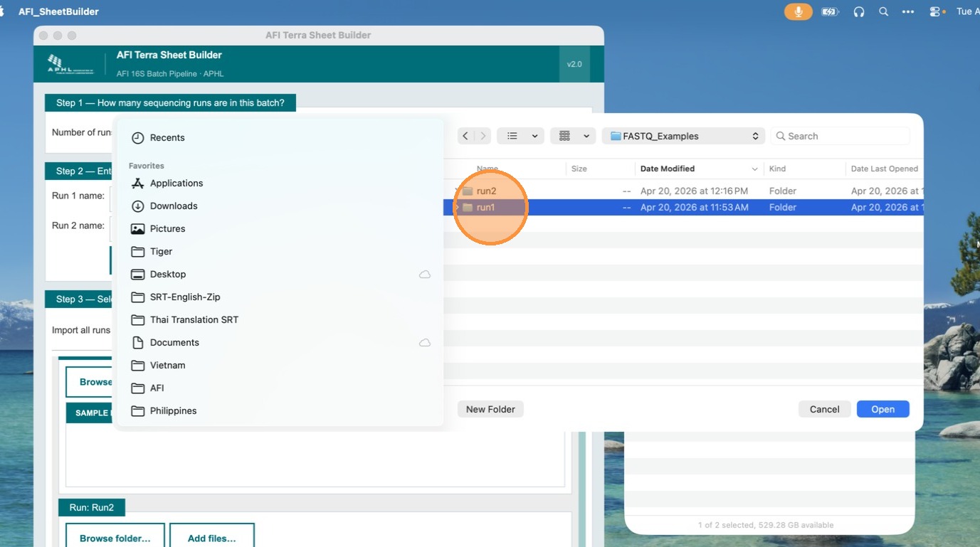 Step 5 – folder browser dialog