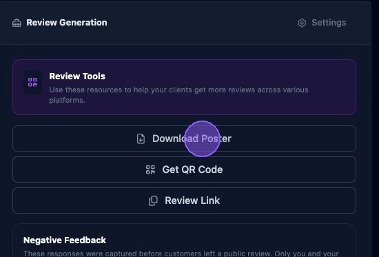 Screenshot showing the Download Poster button