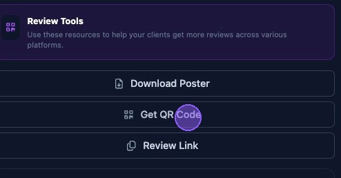 Screenshot showing the Get QR Code button