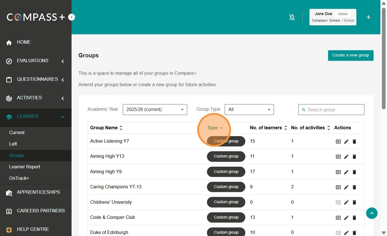 How to create a Custom group – The Careers & Enterprise Company
