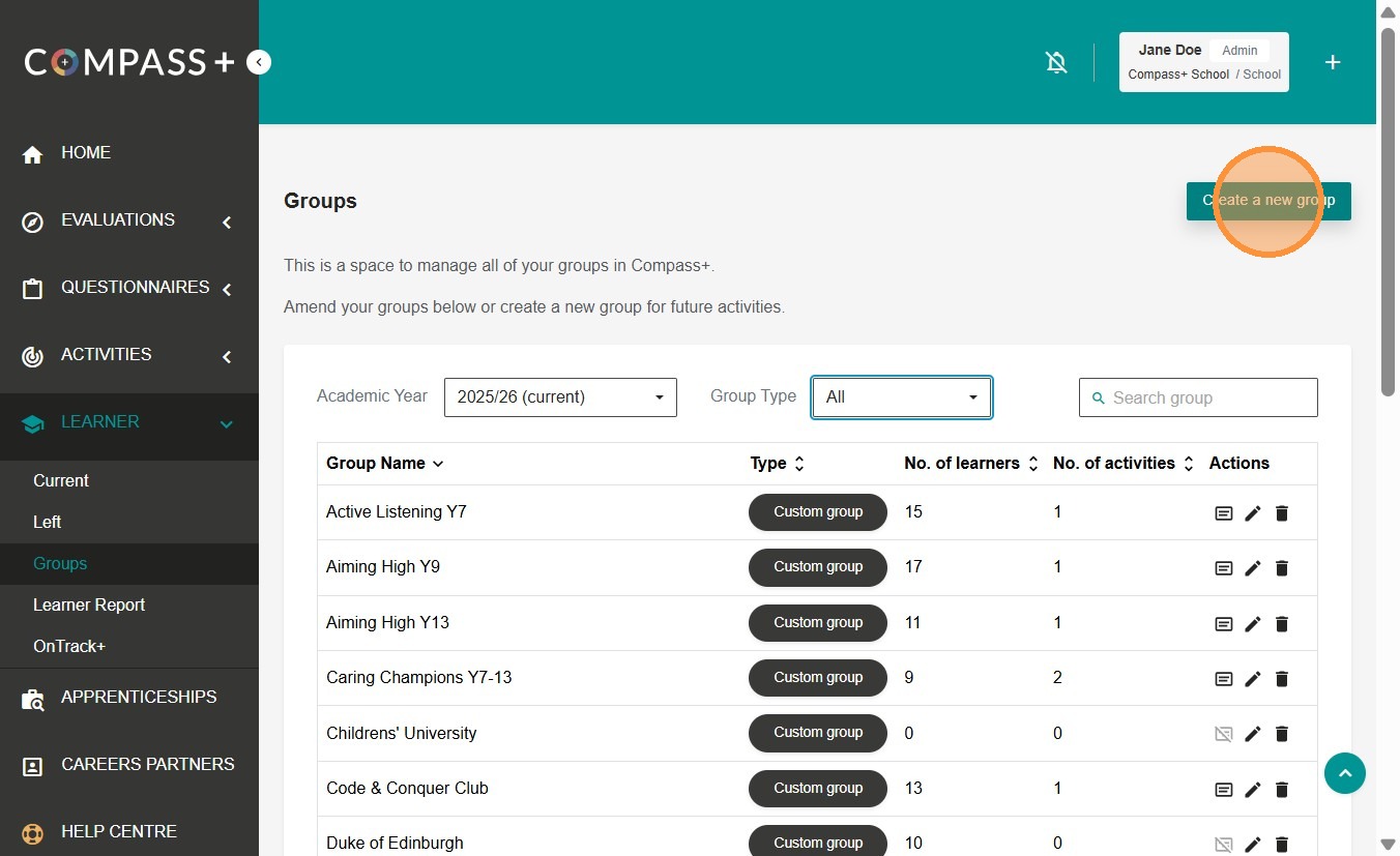 How to create a Custom group – The Careers & Enterprise Company