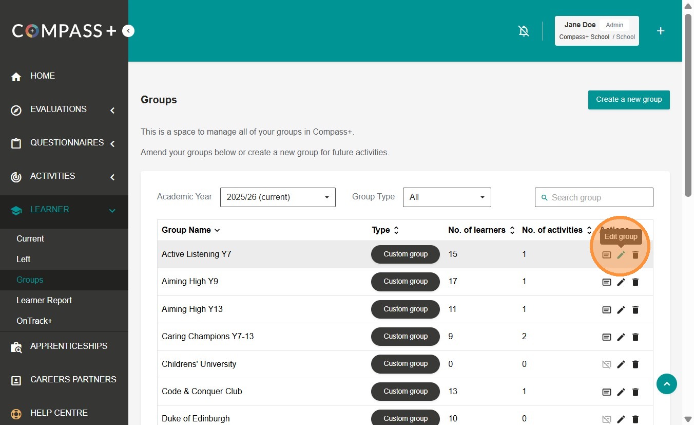 How to create a Custom group – The Careers & Enterprise Company