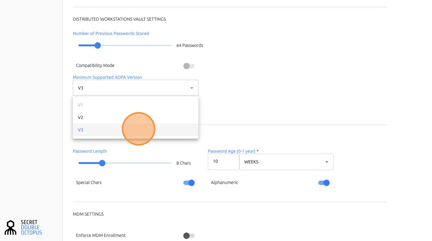 Set Minimum Supported ADPA Version to V3