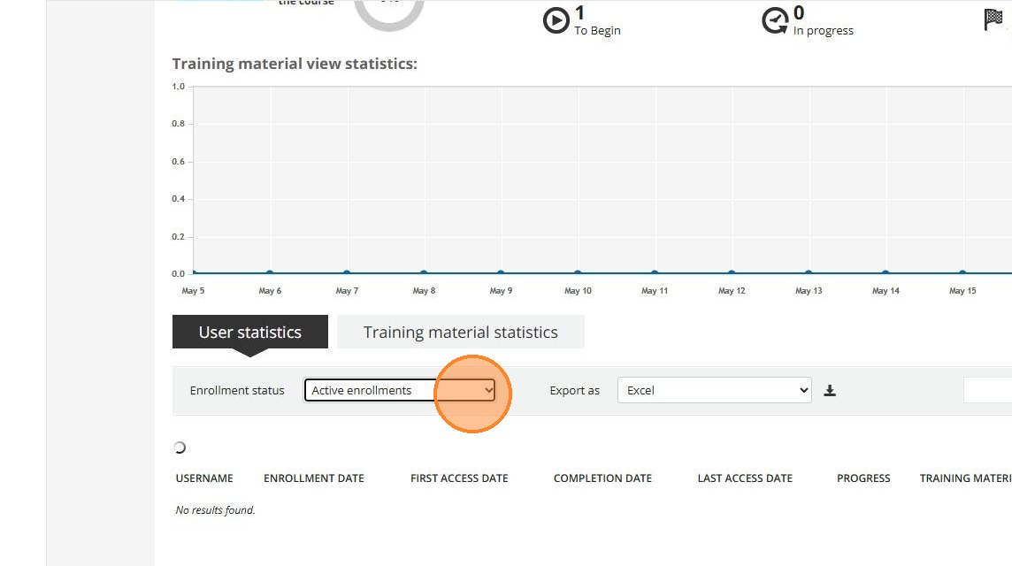 Active enrollments option selected