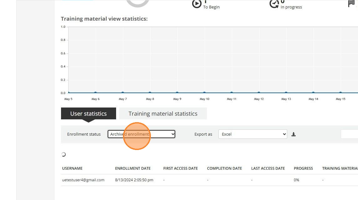 Archived enrollments option selected