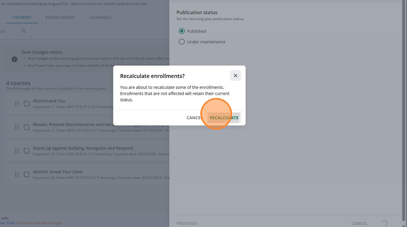 Recalculate button