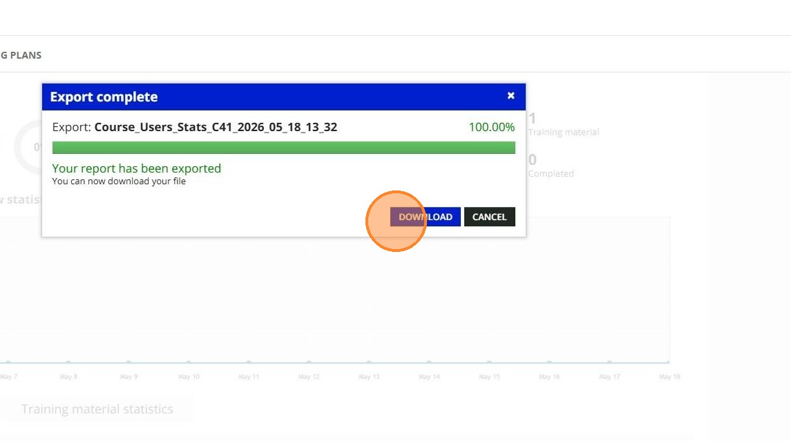 Download button for exported report