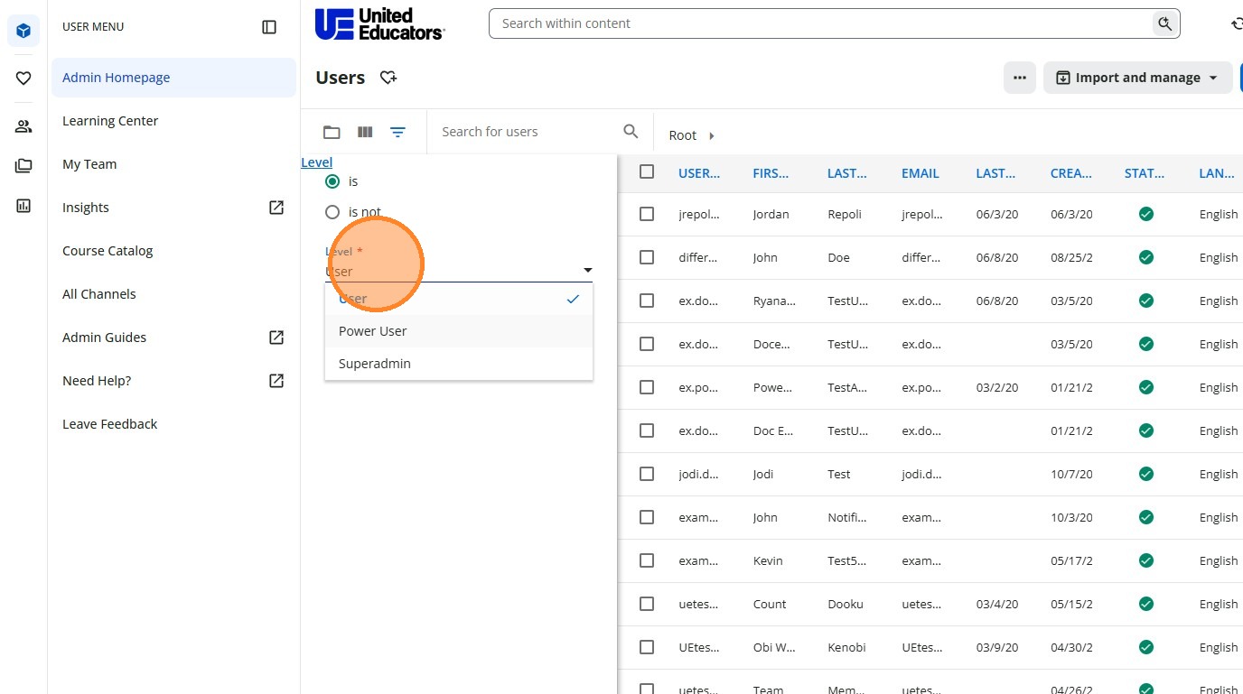 Power User Dropdown