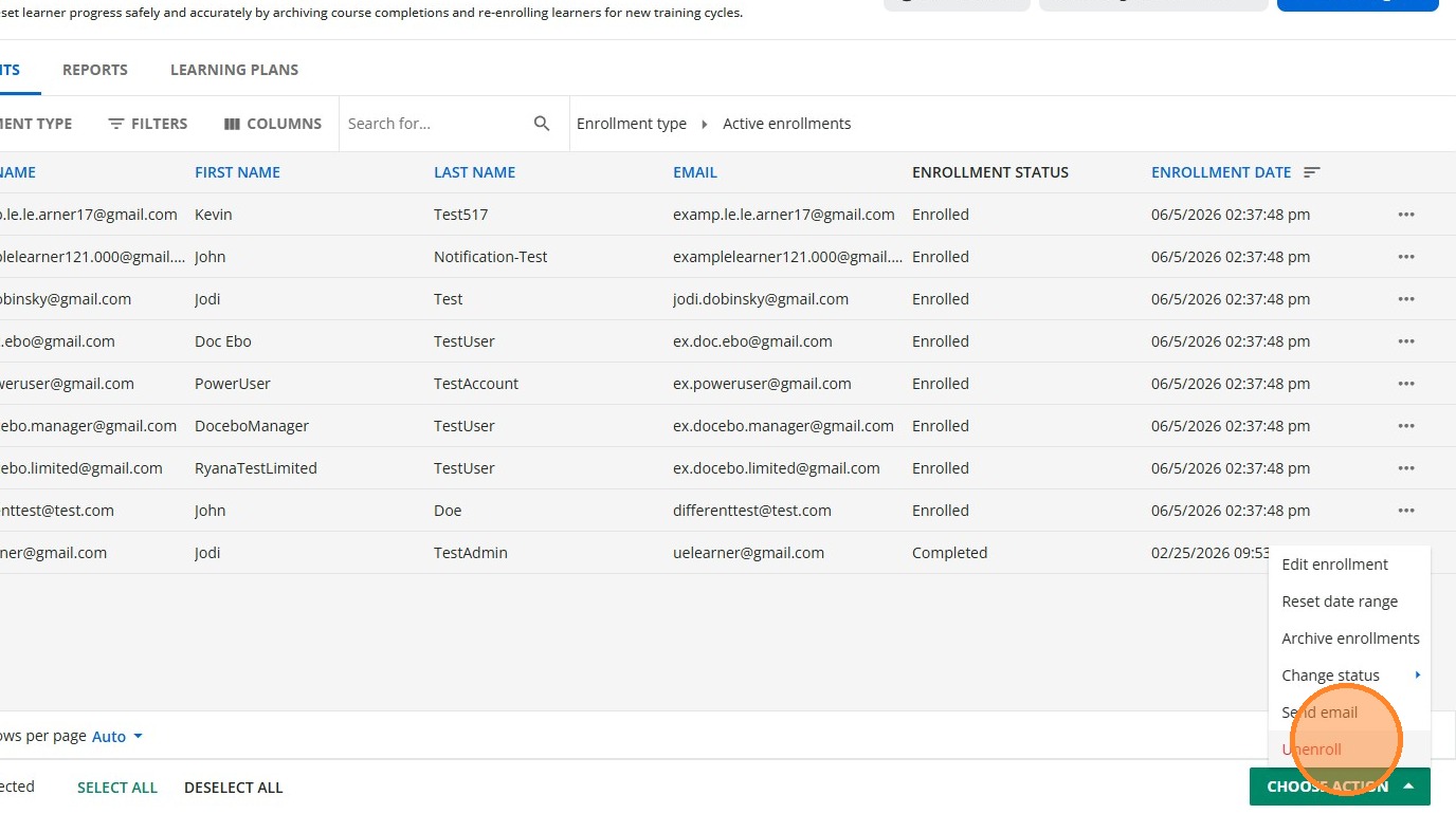 Bulk Unenroll