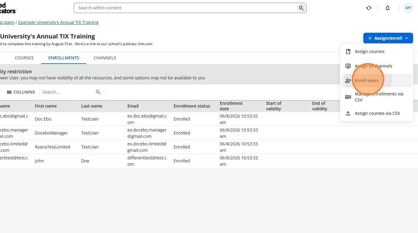 Enroll Users
