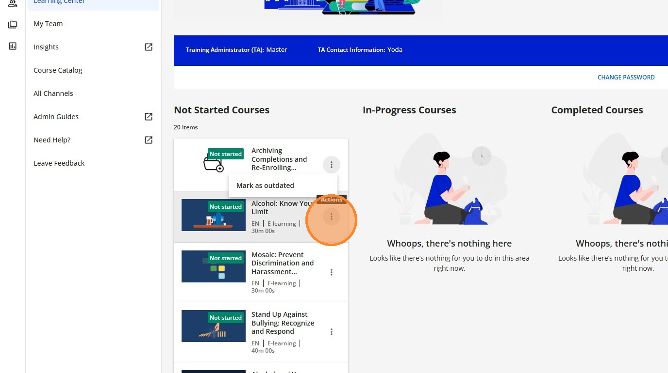 Course Actions