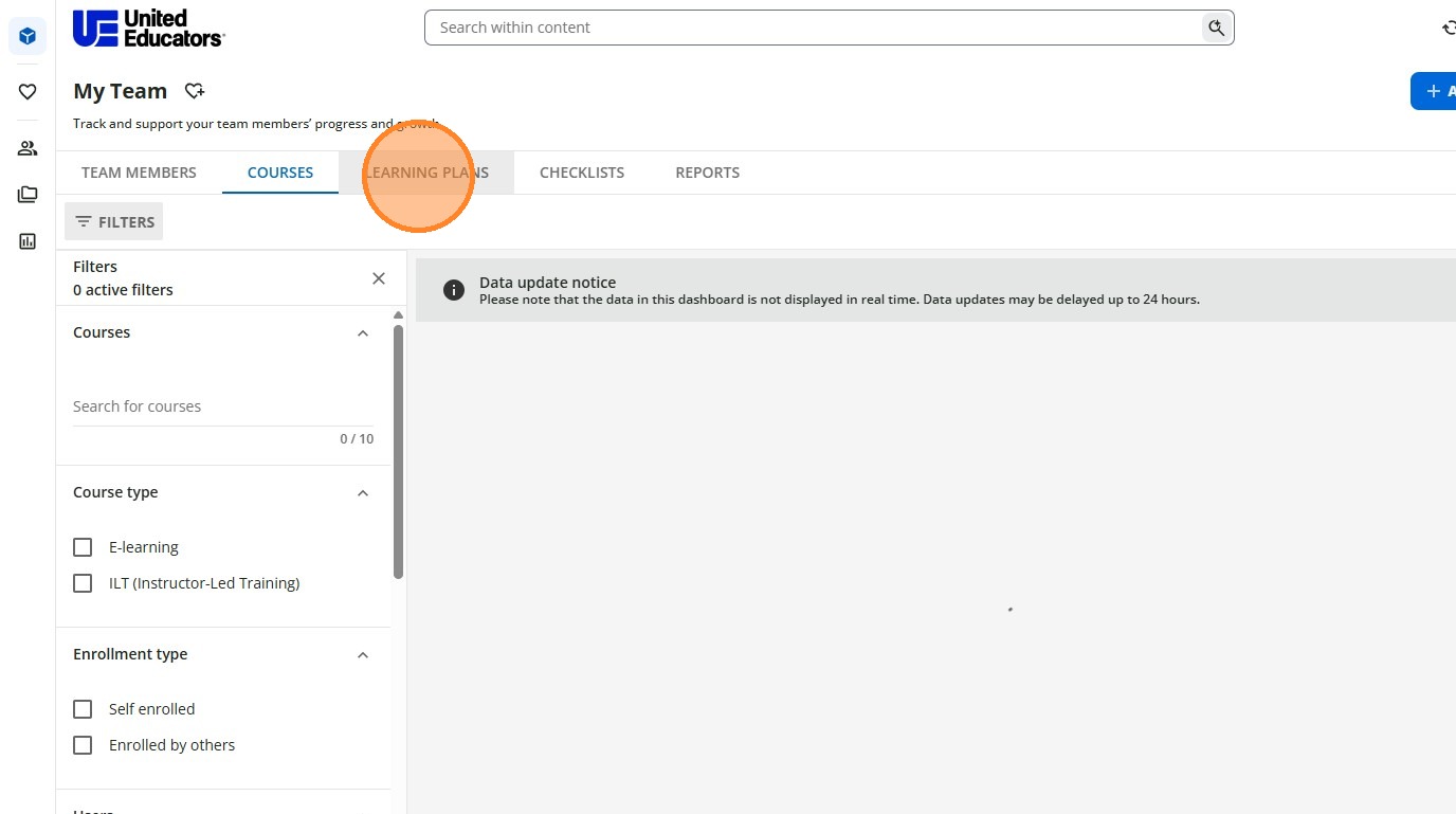 Learning Plans Tab