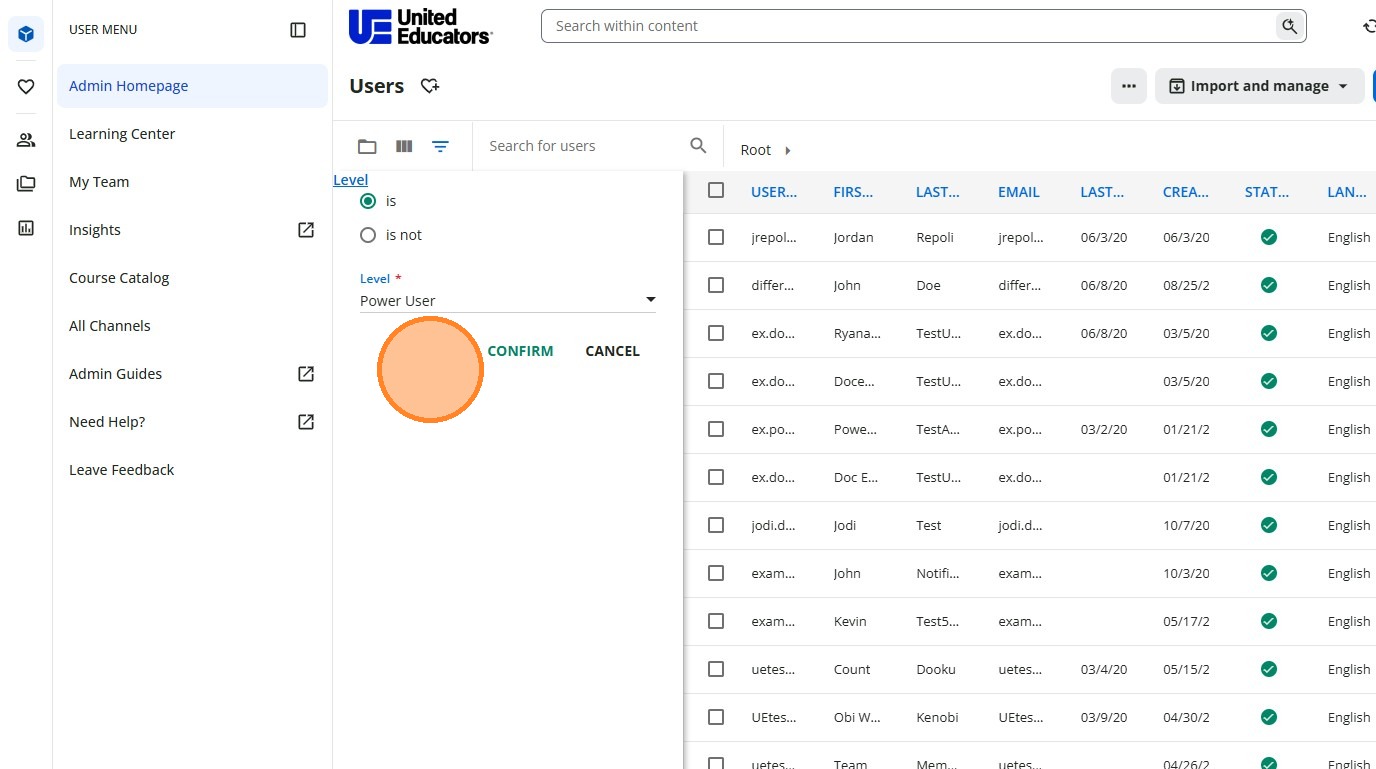 Power User Selected