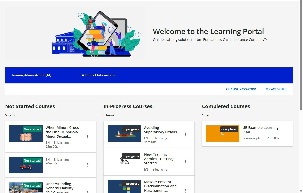 Learner Homepage
