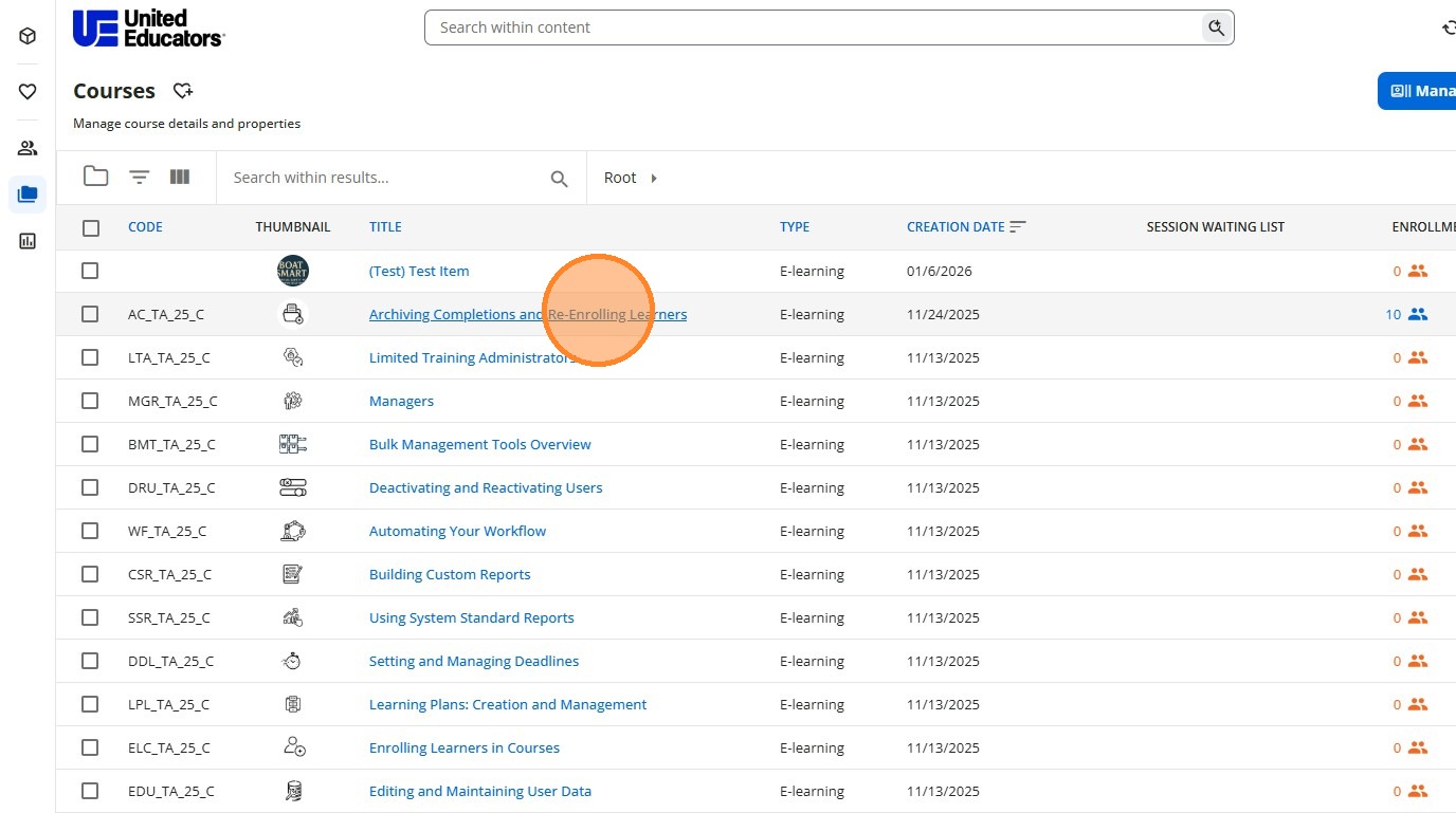 Course Search Results