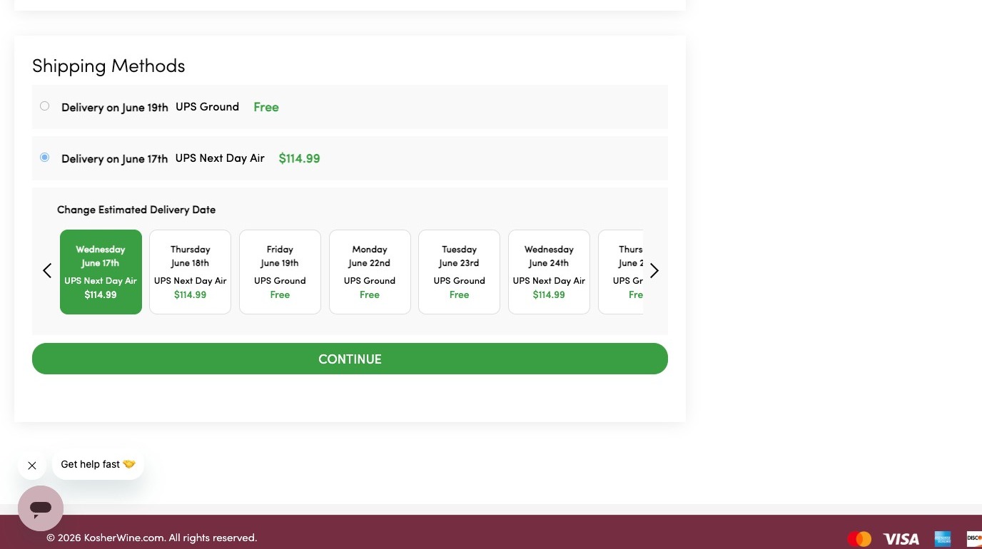 Lowest-cost option for the selected date