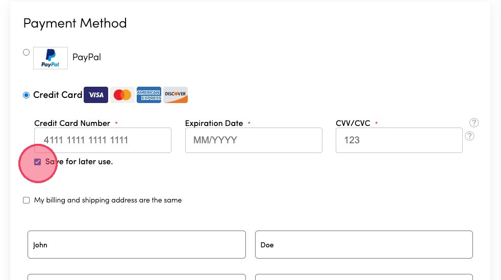 Select your payment method