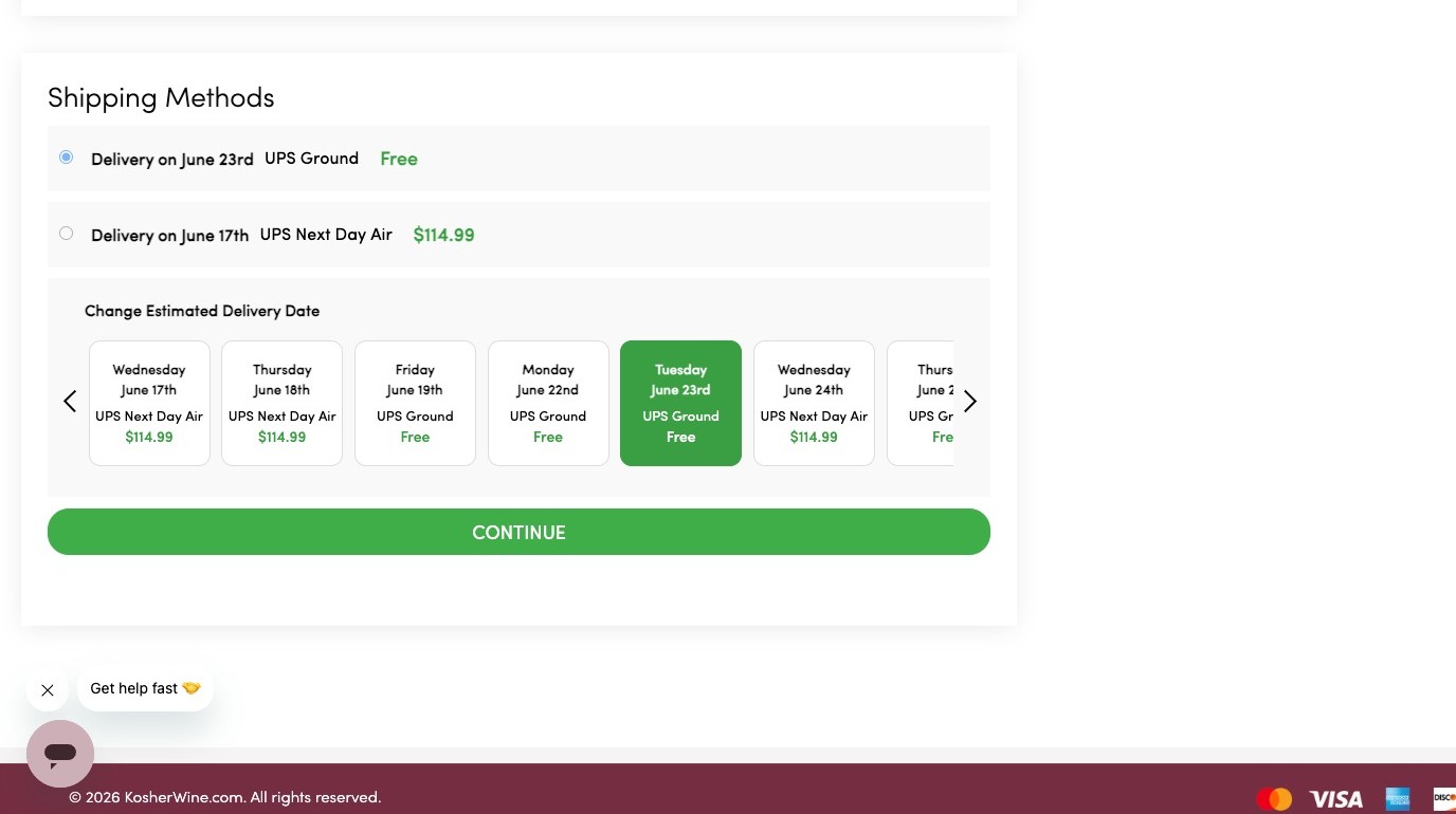 Later delivery date option