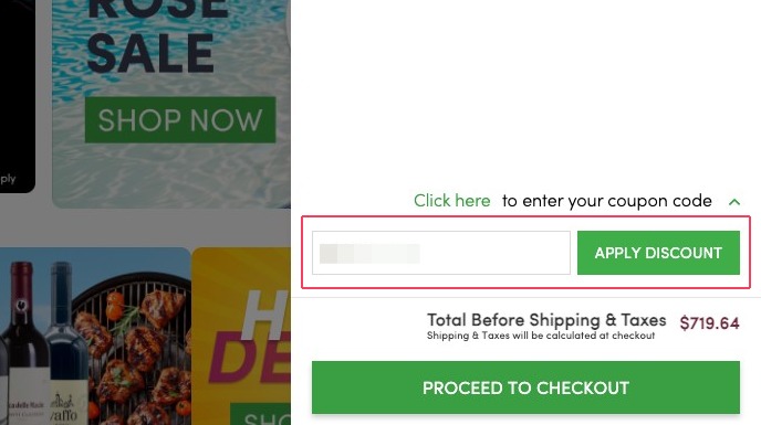Enter the code and apply the discount