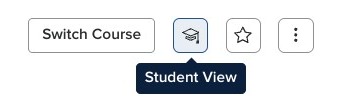 Screenshot of the Student View icon in the course header toolbar