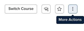 Screenshot of the More Actions menu opened from the three-dot button in the course header