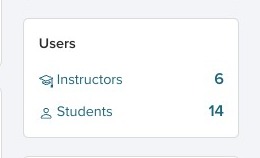 Users widget showing instructor and student counts