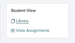 Student View widget with links to SIMbooks and View Assignments