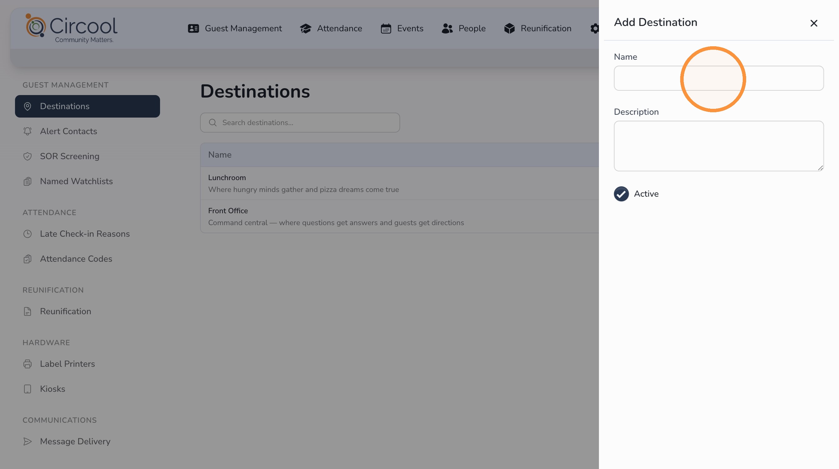 Save new destination in Circool