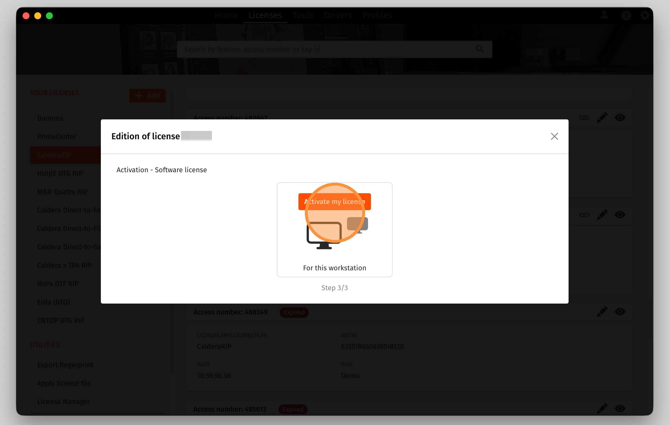 Reactivate license